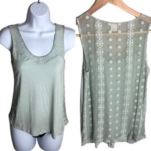 Club Monaco Green Silk Embroidered Shirt Size XS